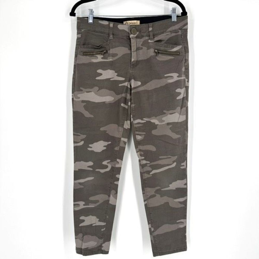 Democracy Womens Camouflage Mid-Rise AB Technology Skinny Jeans Gray Camo Size 8
